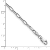 14k White Gold 3.0mm Semi-Solid Beveled Paperclip Chain-BC207W-8