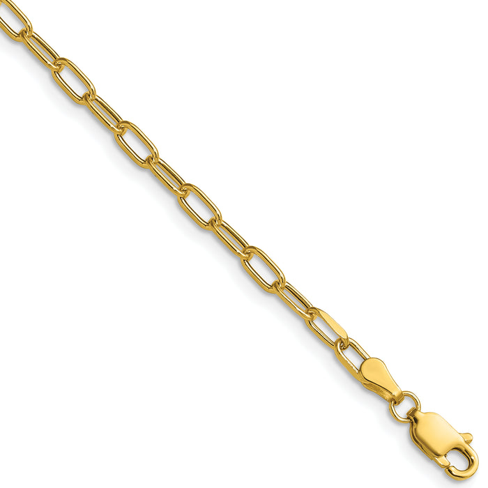 14k 3.0mm Semi-Solid Beveled Paperclip Chain-BC207-30