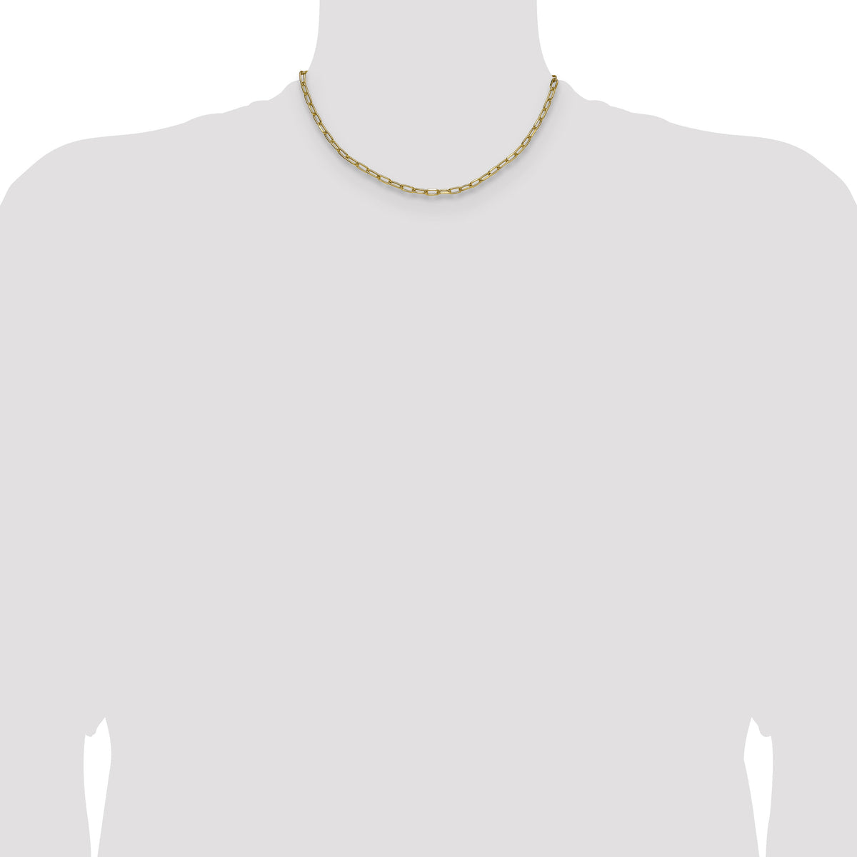 14k 3.7mm Semi-Solid Beveled Paperclip Chain-BC208-16