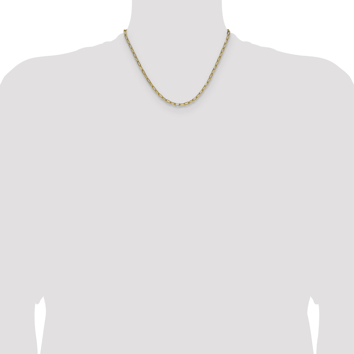 14k 3.7mm Semi-Solid Beveled Paperclip Chain-BC208-18