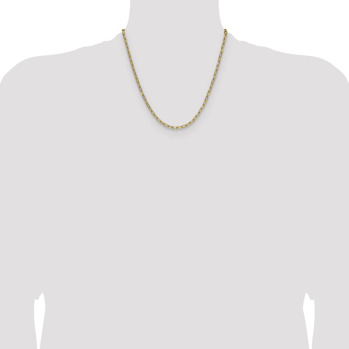 14k 3.7mm Semi-Solid Beveled Paperclip Chain-BC208-20