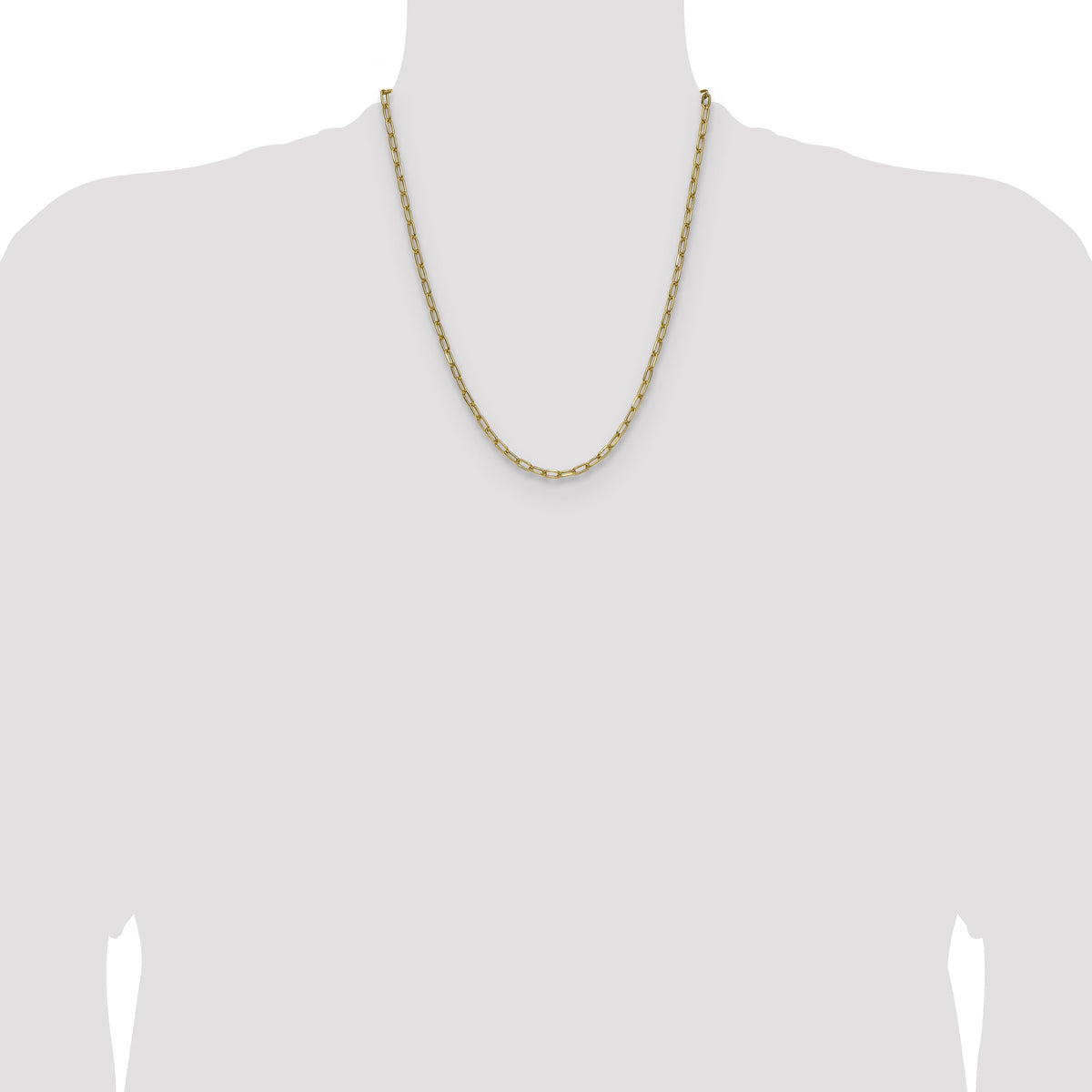 14k 3.7mm Semi-Solid Beveled Paperclip Chain-BC208-22