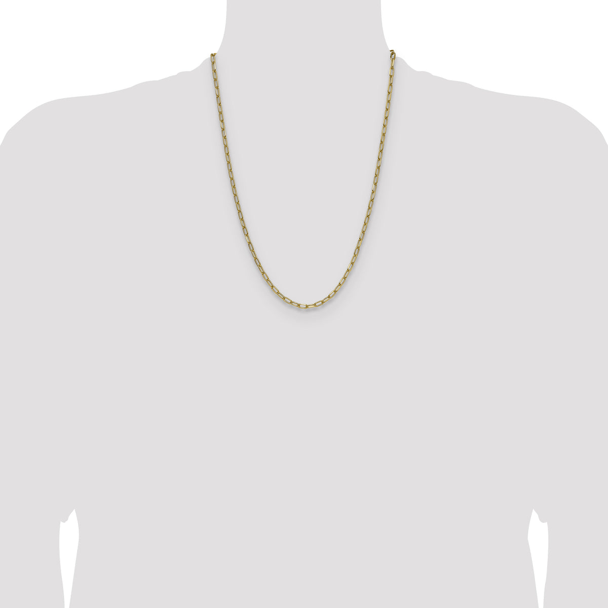 14k 3.7mm Semi-Solid Beveled Paperclip Chain-BC208-24