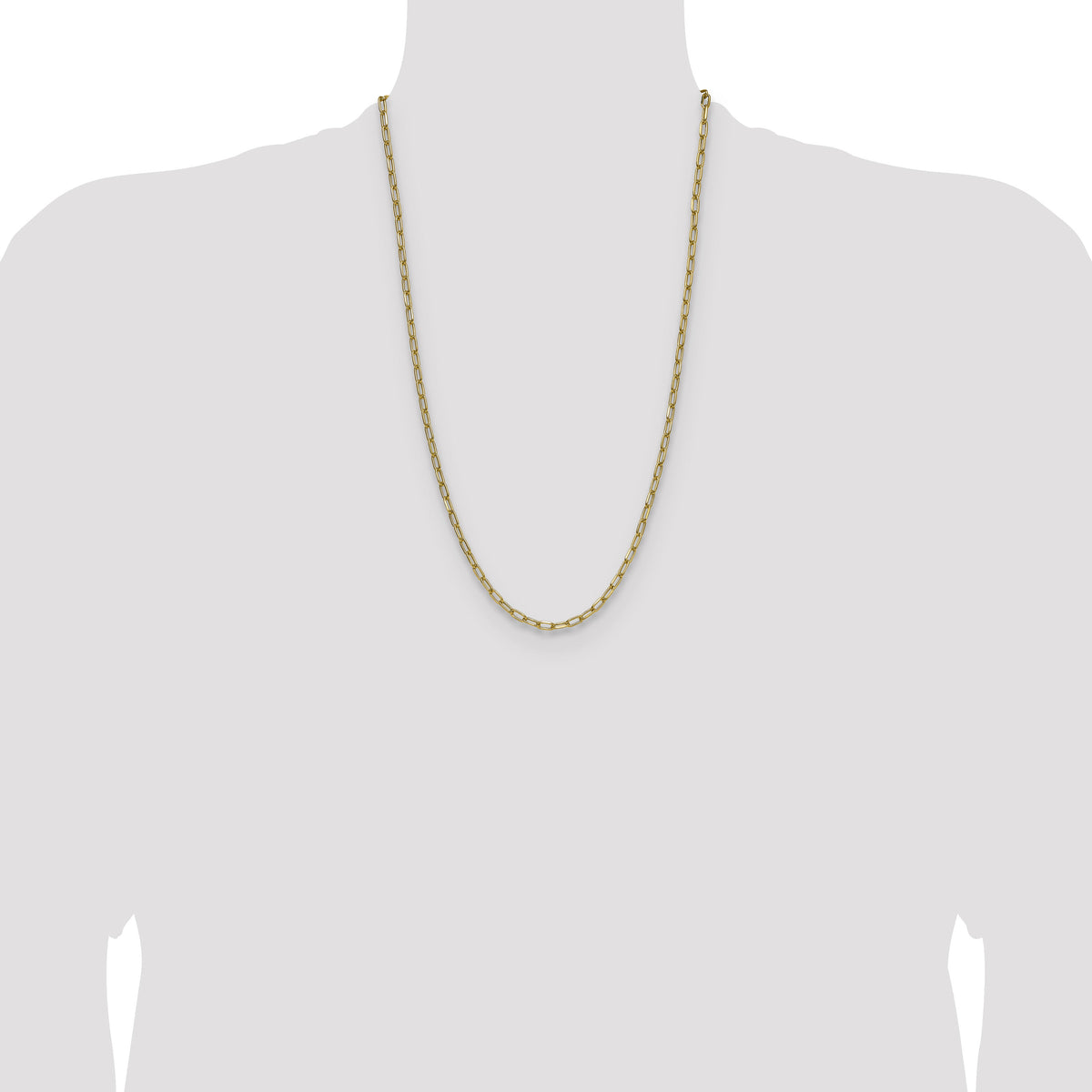 14k 3.7mm Semi-Solid Beveled Paperclip Chain-BC208-26