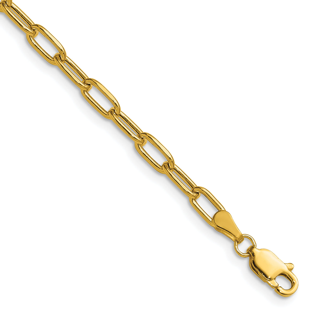 14k 3.7mm Semi-Solid Beveled Paperclip Chain-BC208-7