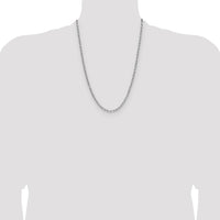 14k White Gold 3.7mm Semi-Solid Beveled Paperclip Chain-BC208W-24