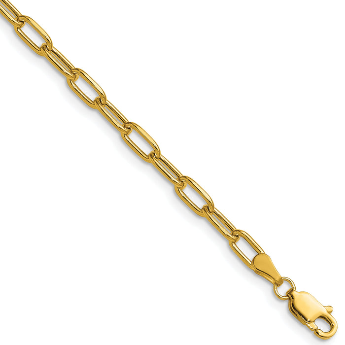 14k 3.7mm Semi-Solid Beveled Paperclip Chain-BC208-20