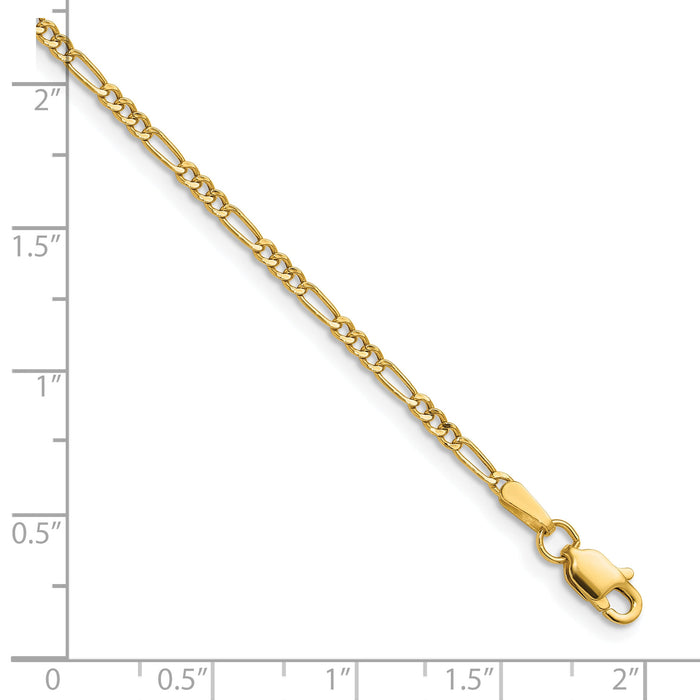 14k 1.9mm Semi-Solid Figaro Chain-BC210-8