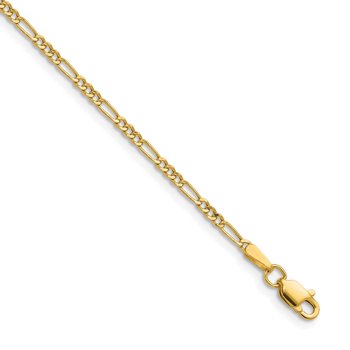 14k 1.9mm Semi-Solid Figaro Chain-BC210-16