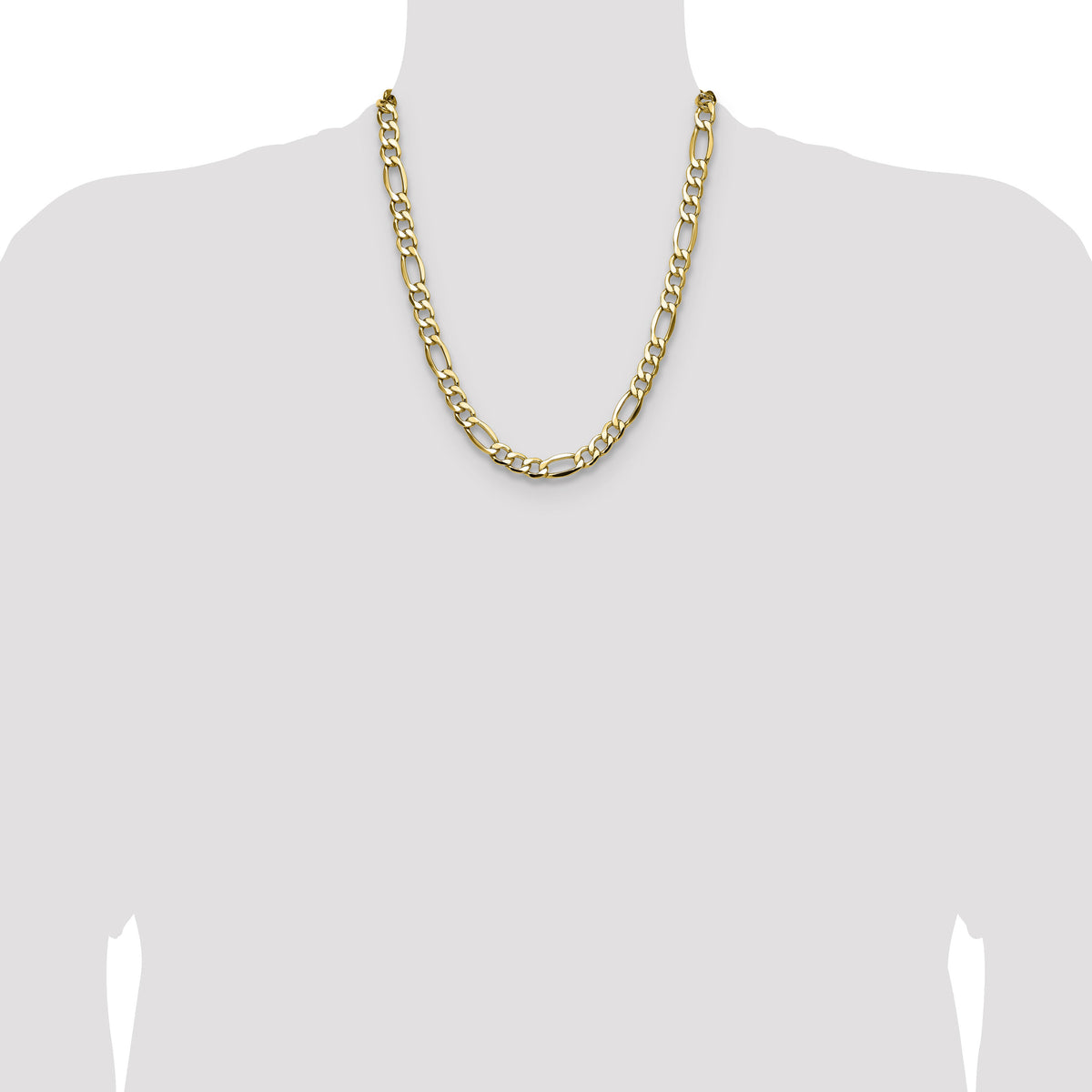 14k 9.4mm Semi-Solid Figaro Chain-BC211-22