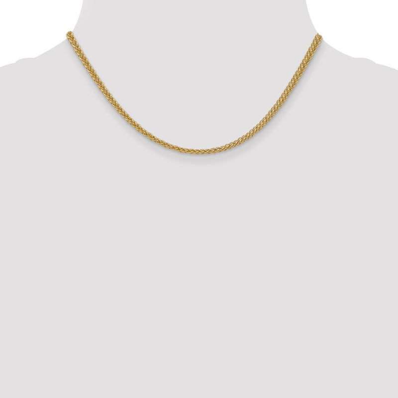 14K 16 inch 2.6mm Semi-Solid 3-Wire Wheat with Lobster Clasp Chain-BC77-16