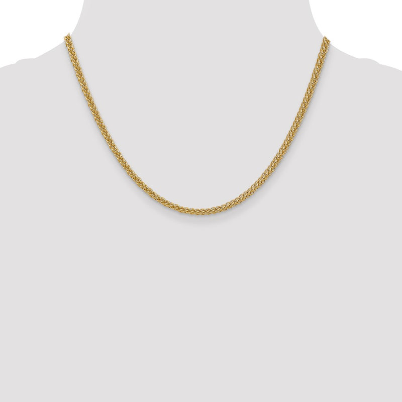 14K 18 inch 2.6mm Semi-Solid 3-Wire Wheat with Lobster Clasp Chain-BC77-18