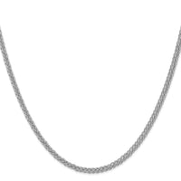 14k White Gold 2.6mm Semi-solid 3-Wire Wheat Chain-BC77W-16
