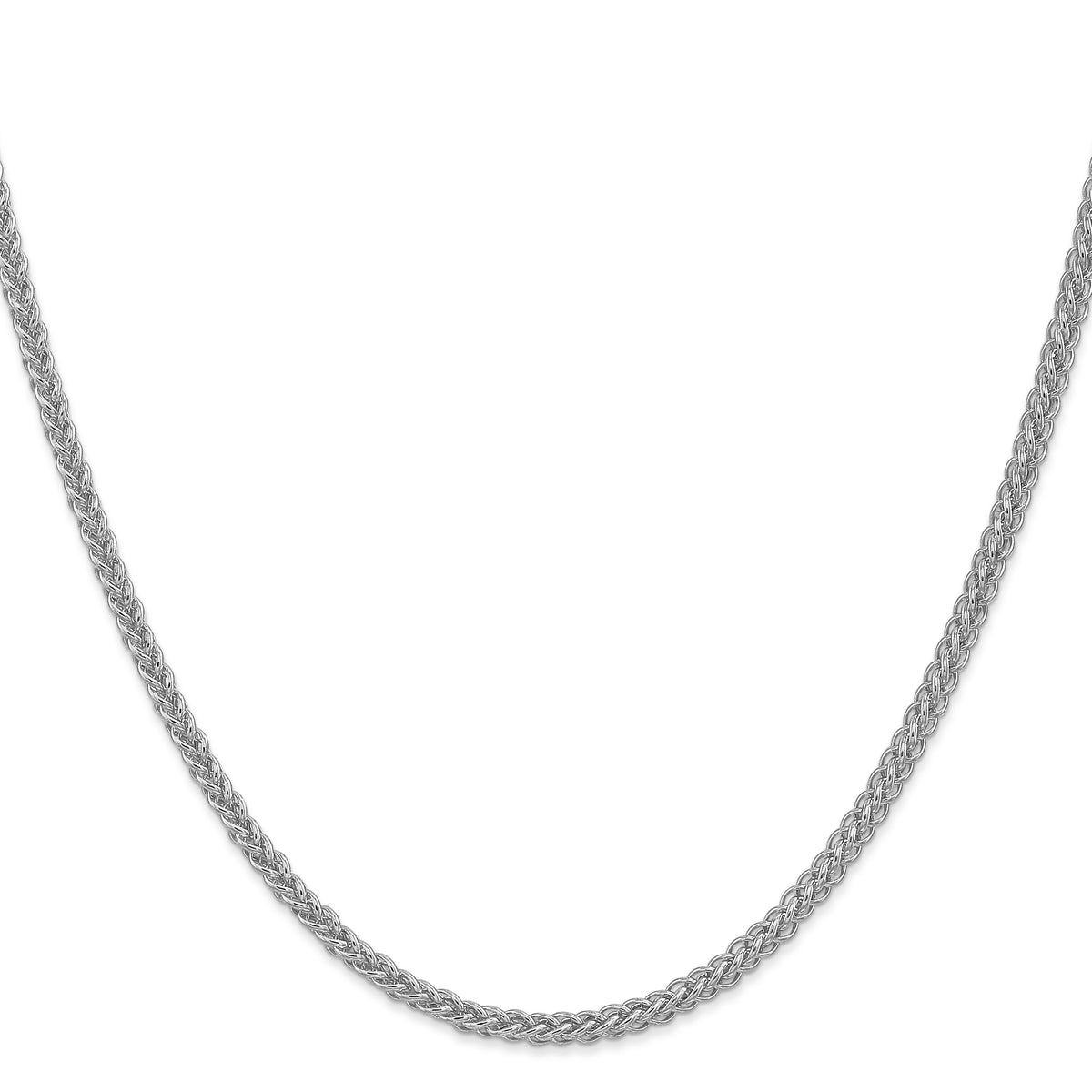 14k White Gold 2.6mm Semi-solid 3-Wire Wheat Chain-BC77W-18