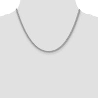 14k White Gold 2.6mm Semi-solid 3-Wire Wheat Chain-BC77W-18