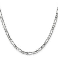 14k White Gold 4.4mm Semi-Solid Figaro Chain-BC91-26