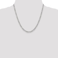 14k White Gold 4.4mm Semi-Solid Figaro Chain-BC91-20