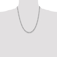 14k White Gold 4.4mm Semi-Solid Figaro Chain-BC91-22