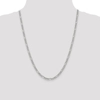 14k White Gold 4.4mm Semi-Solid Figaro Chain-BC91-24
