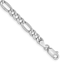 14k White Gold 4.4mm Semi-Solid Figaro Chain-BC91-7