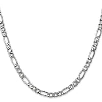 14k White Gold 5.75mm Semi-Solid Figaro Chain-BC92-24