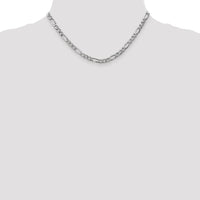14k White Gold 5.75mm Semi-Solid Figaro Chain-BC92-16
