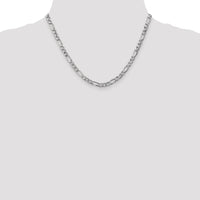 14k White Gold 5.75mm Semi-Solid Figaro Chain-BC92-18