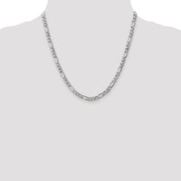 14k White Gold 5.75mm Semi-Solid Figaro Chain-BC92-20