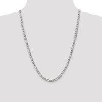 14k White Gold 5.75mm Semi-Solid Figaro Chain-BC92-24