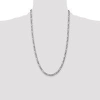14k White Gold 5.75mm Semi-Solid Figaro Chain-BC92-26