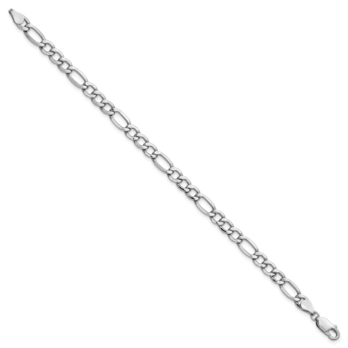 14k White Gold 5.75mm Semi-Solid Figaro Chain-BC92-7