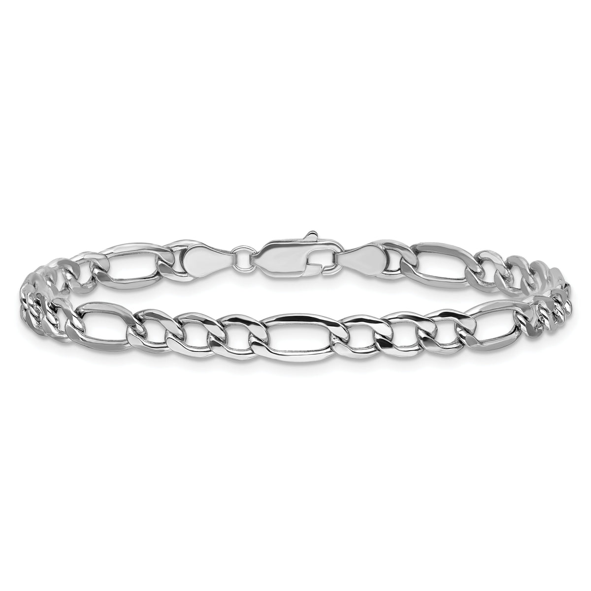 14k White Gold 5.75mm Semi-Solid Figaro Chain-BC92-7