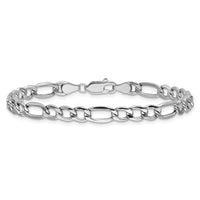 14k White Gold 5.75mm Semi-Solid Figaro Chain-BC92-7