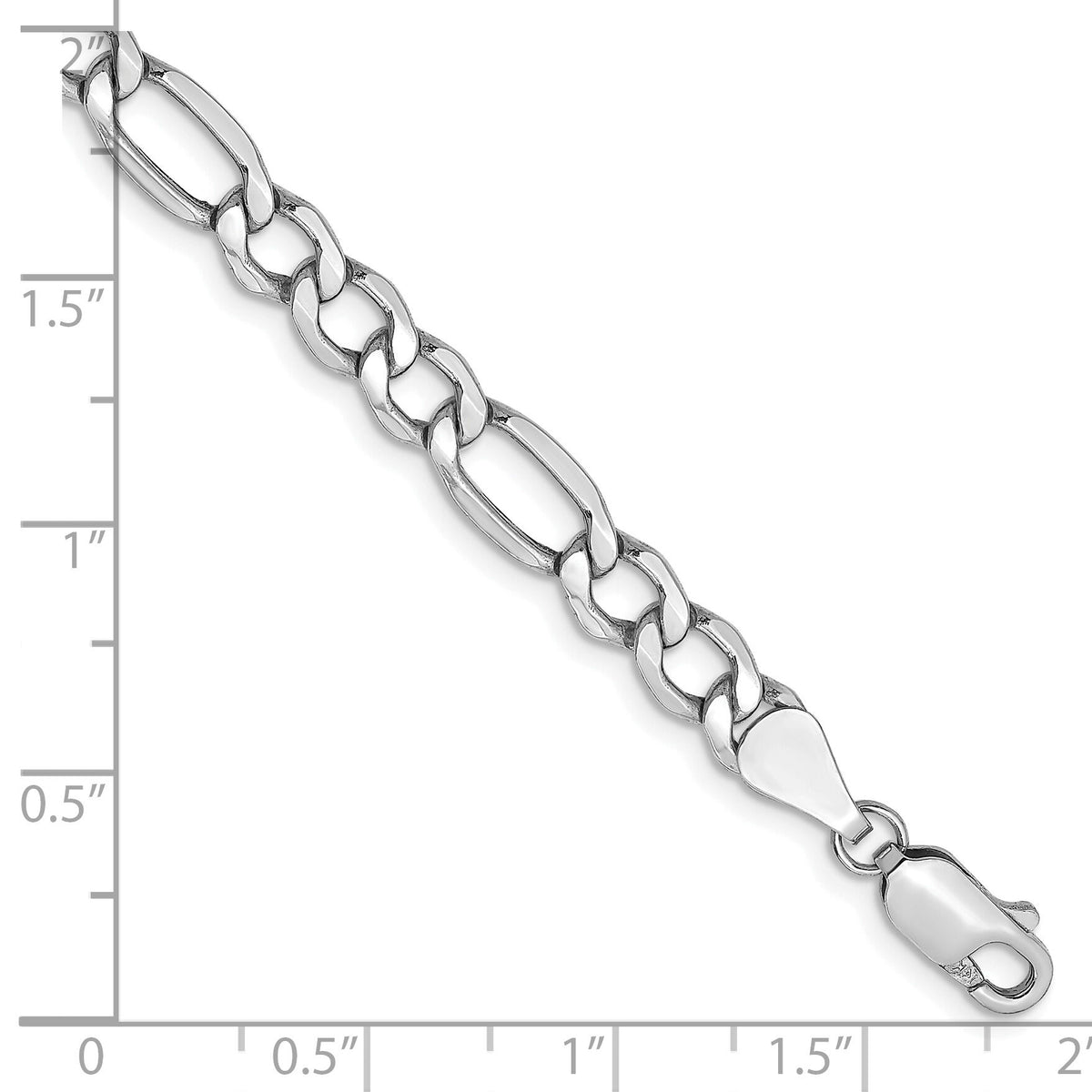 14k White Gold 5.75mm Semi-Solid Figaro Chain-BC92-7