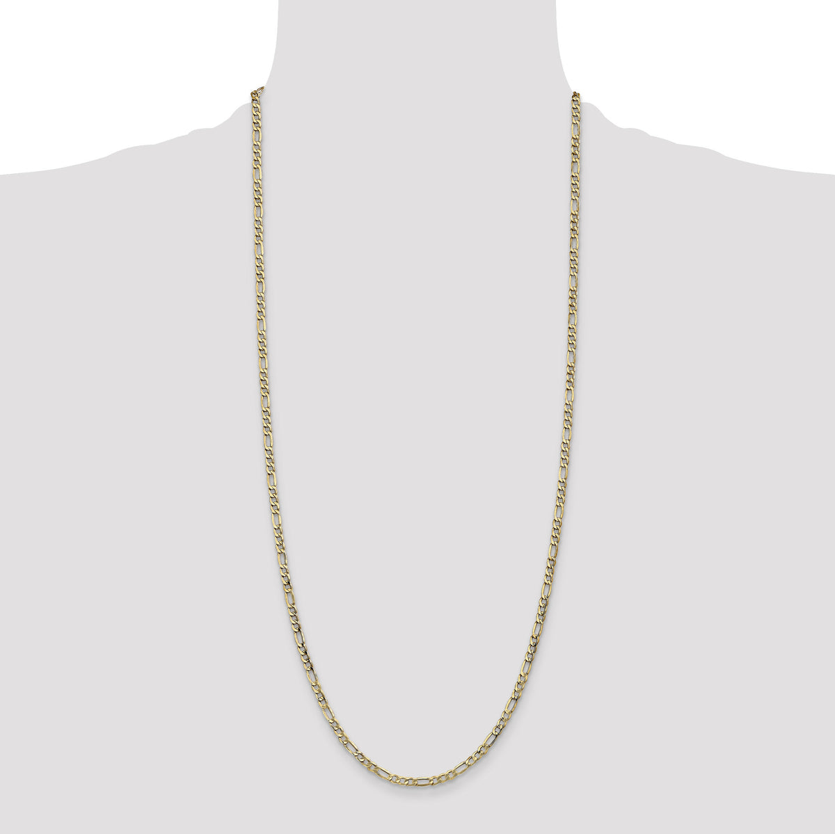 14k 3.5mm Semi-Solid Figaro Chain-BC93-30