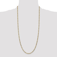 14K 30 inch 3.5mm Semi-Solid Figaro with Lobster Clasp Chain-BC93-30