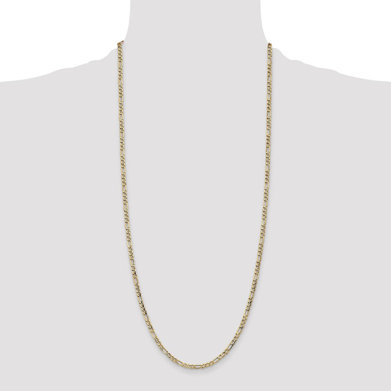 14K 30 inch 3.5mm Semi-Solid Figaro with Lobster Clasp Chain-BC93-30