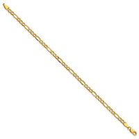 14k 3.5mm Semi-Solid Figaro Chain Anklet-BC93-9
