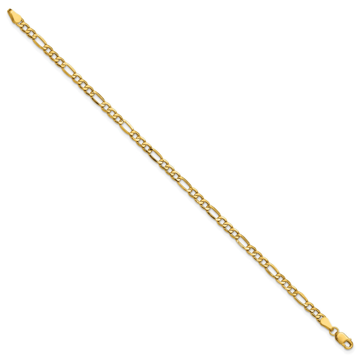 14k 3.5mm Semi-Solid Figaro Chain Anklet-BC93-10