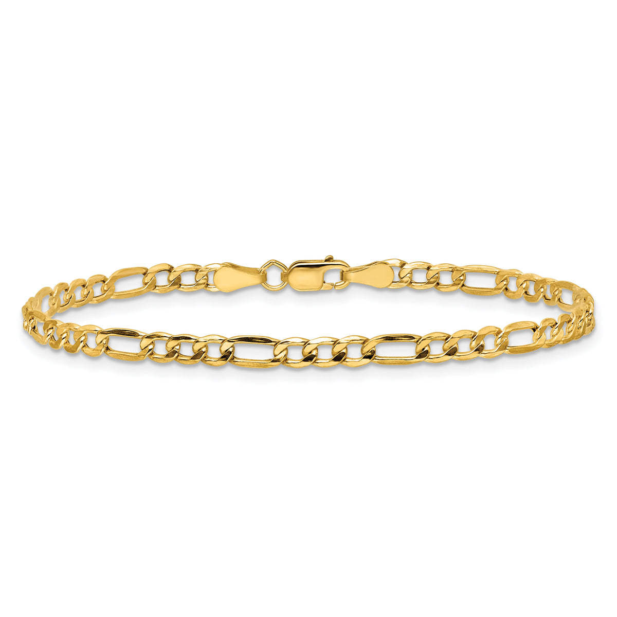 14k 3.5mm Semi-Solid Figaro Chain Anklet-BC93-10