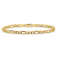 14k 3.5mm Semi-Solid Figaro Chain Anklet-BC93-10
