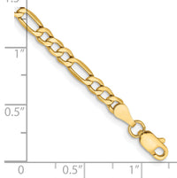 14k 3.5mm Semi-Solid Figaro Chain Anklet-BC93-9