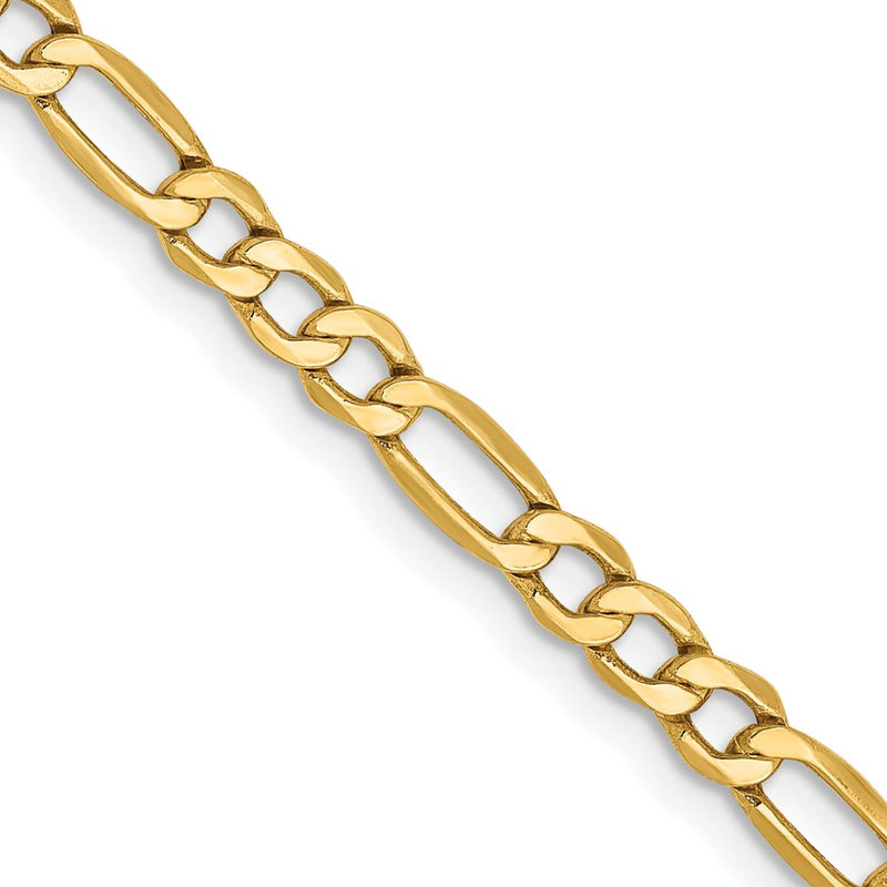 14K 30 inch 3.5mm Semi-Solid Figaro with Lobster Clasp Chain-BC93-30