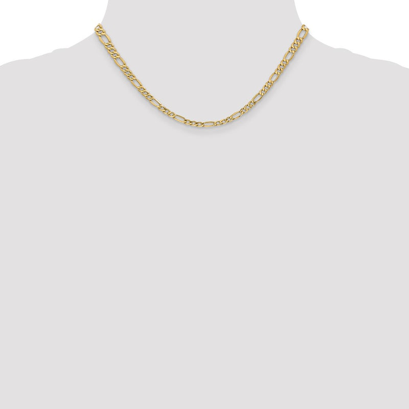 14K 16 inch 4.2mm Semi-Solid Figaro with Lobster Clasp Chain-BC94-16