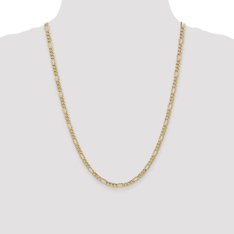 14K 24 inch 4.2mm Semi-Solid Figaro with Lobster Clasp Chain-BC94-24