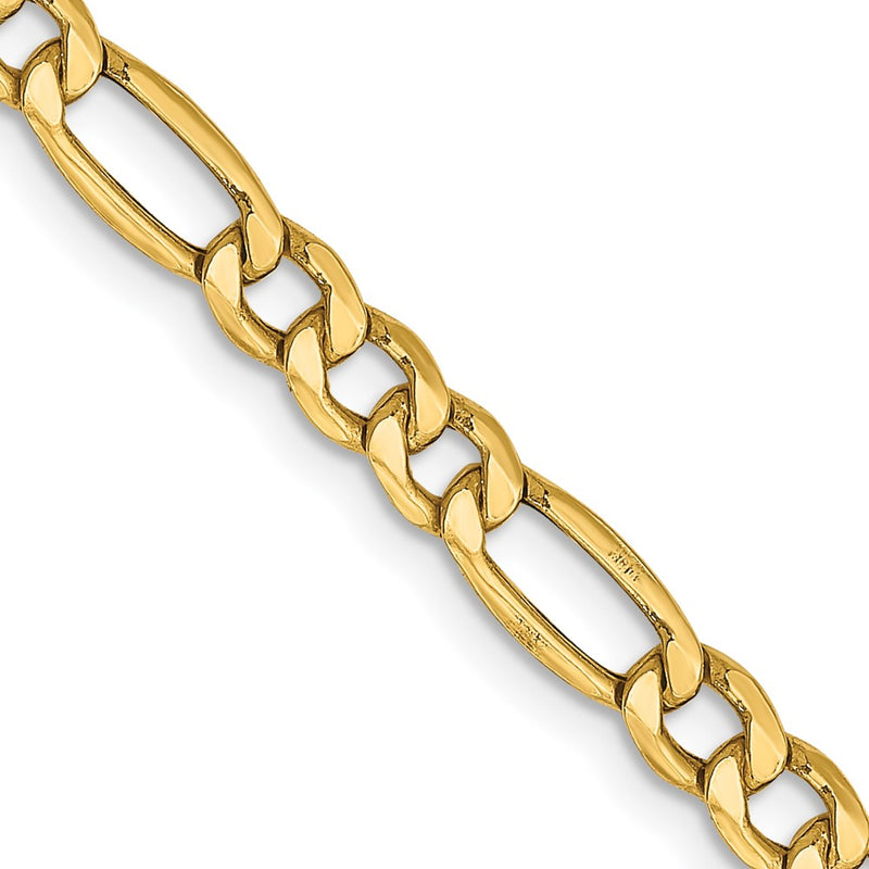 14K 24 inch 4.2mm Semi-Solid Figaro with Lobster Clasp Chain-BC94-24