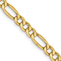 14K 18 inch 4.2mm Semi-Solid Figaro with Lobster Clasp Chain-BC94-18