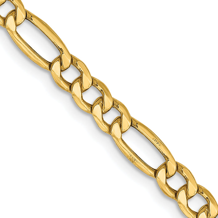 14k 4.2mm Semi-Solid Figaro Chain-BC94-24