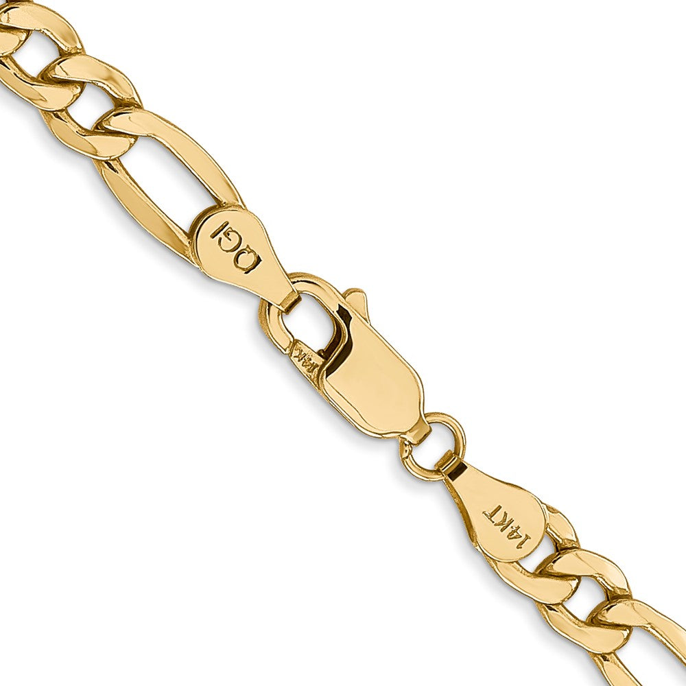 14K 24 inch 5.75mm Semi-Solid Figaro with Lobster Clasp Chain-BC95-24