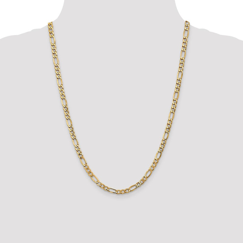 14K 24 inch 5.75mm Semi-Solid Figaro with Lobster Clasp Chain-BC95-24